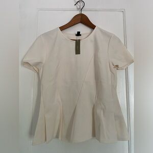 Off white brand new peplum Jcrew top